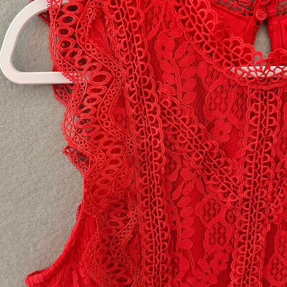 Lulus My Sweatheart Red Lace Mini Dress Size XL - Picture 8 of 14